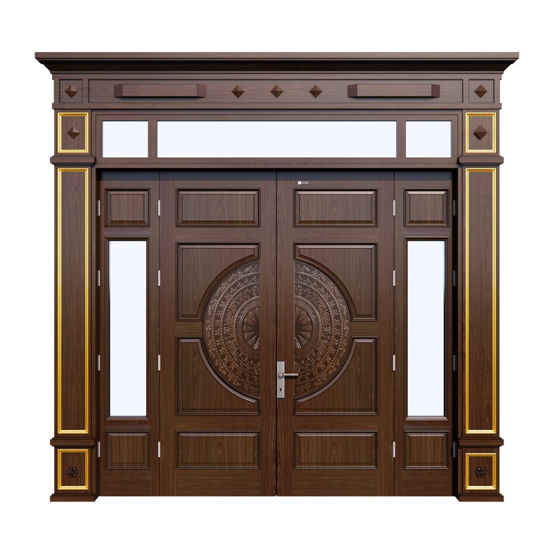 Cửa thép vân gỗ 2 cánh đều