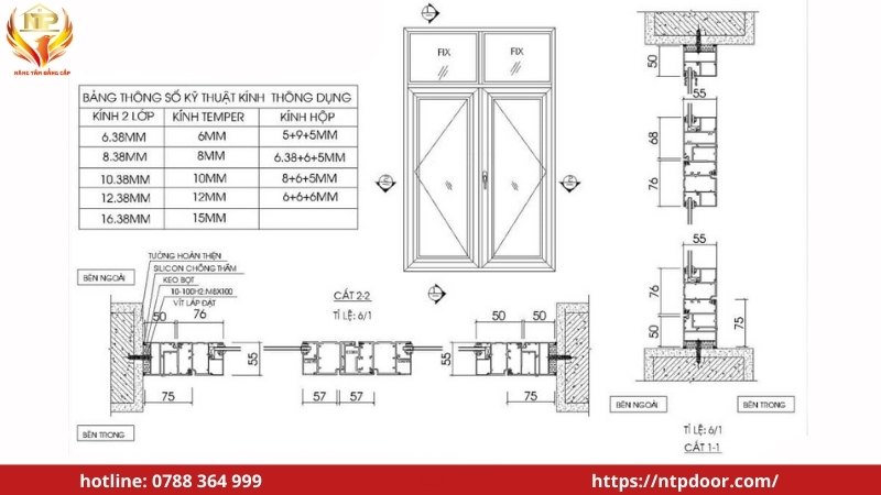 Kích thước cửa thông thủy cửa sổ