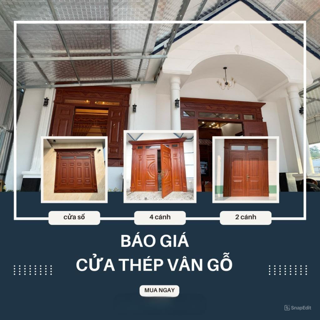 Báo giá cửa thép vân gỗ cao cấp, chất lượng cao