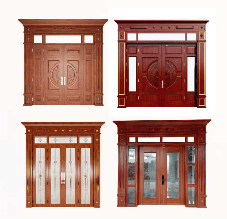 Catalog cửa nhôm vân gỗ 4 cánh