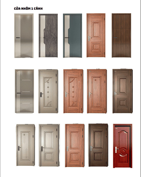 Catalog cửa thông phòng nhôm vân gỗ