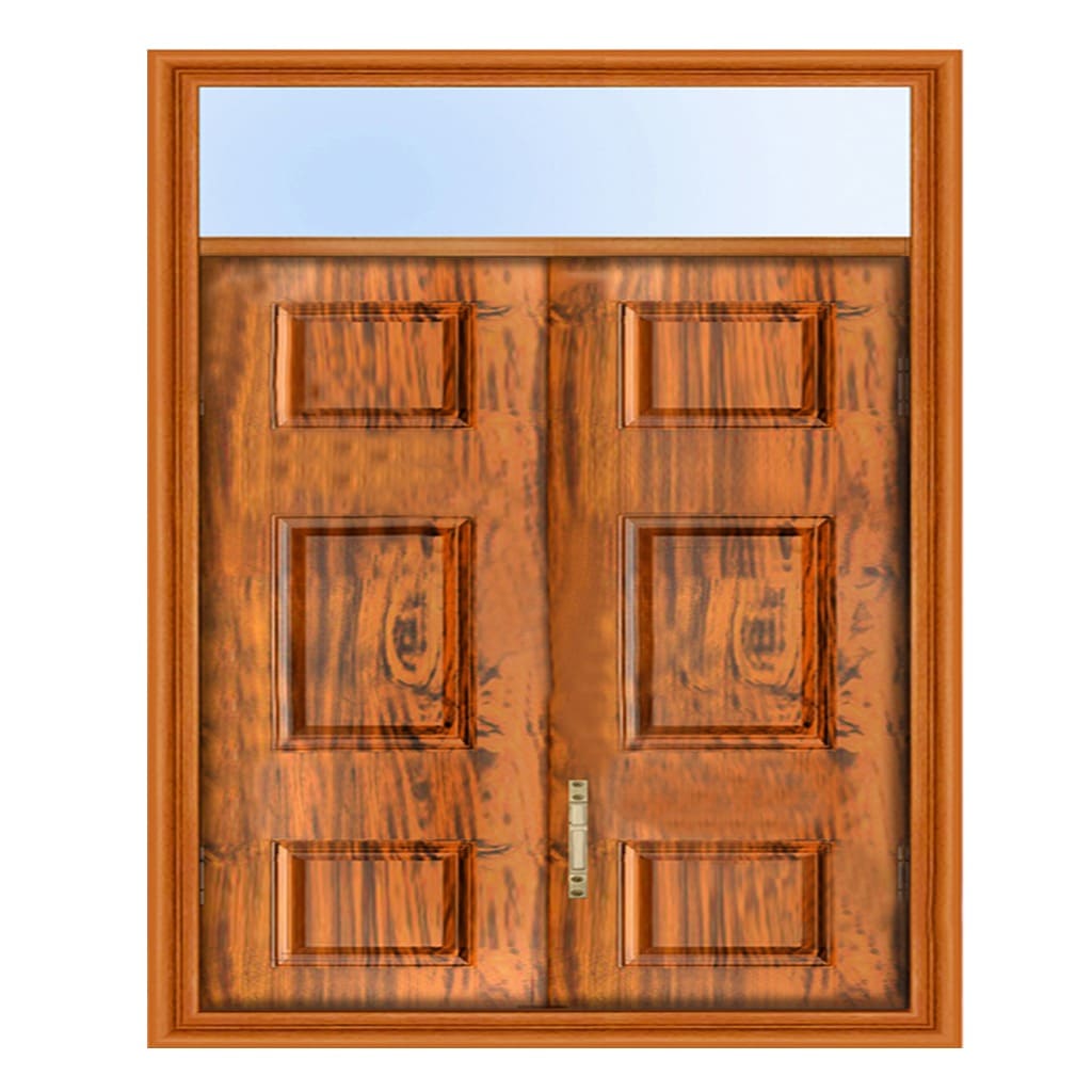 Mẫu cửa sổ thép vân gỗ 2 cánh 