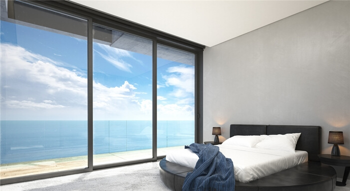 Mẫu cửa kính trong suốt đón trọn ánh nắng