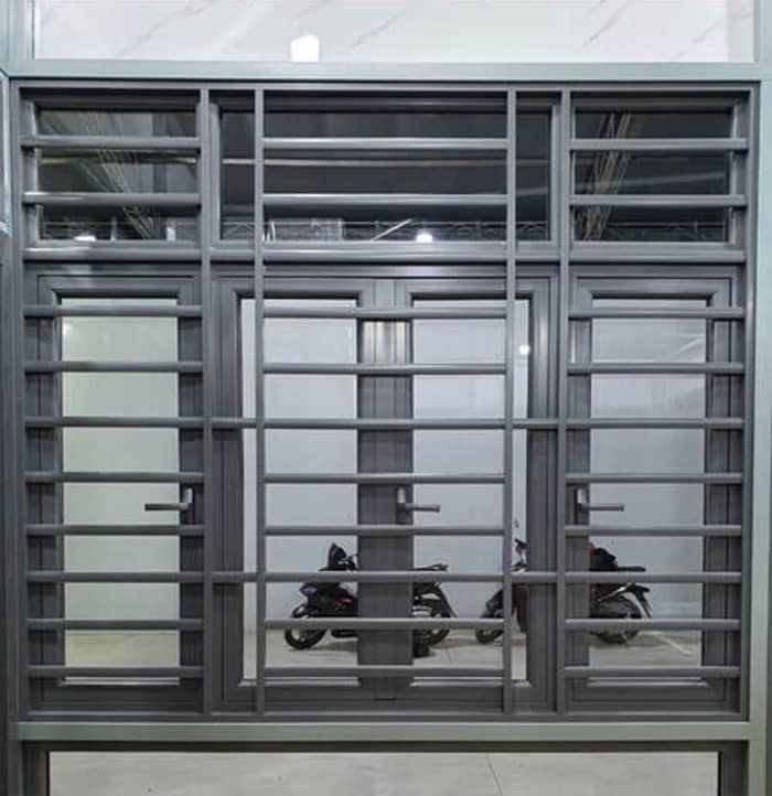 Mẫu chấn song bằng nhôm kính cho cửa 3-4 cánh