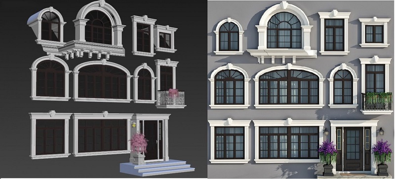 Tổng hợp các mẫu phào chỉ nhựa pu cho cửa sổ