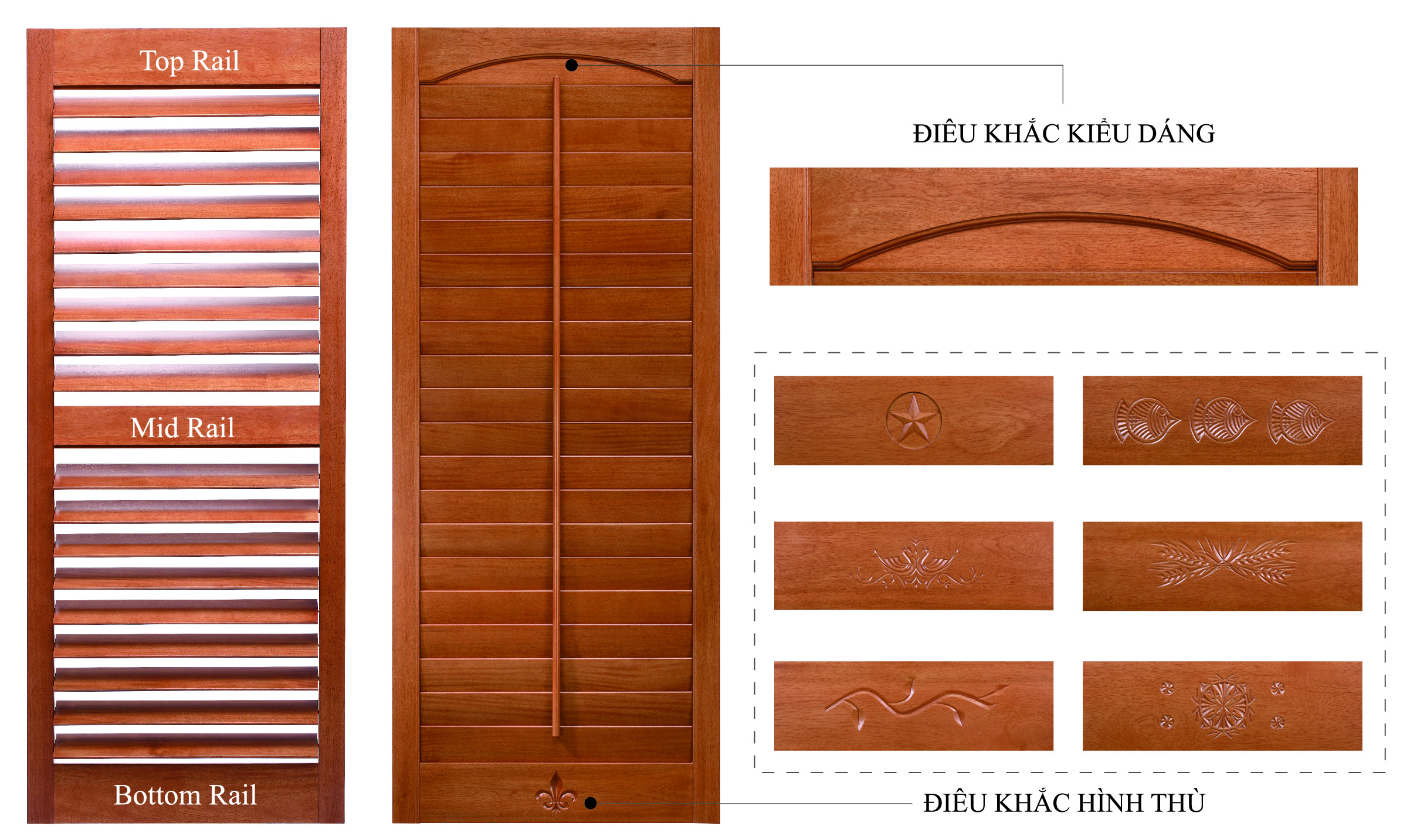 Hình ảnh mô tả cửa chớp gỗ