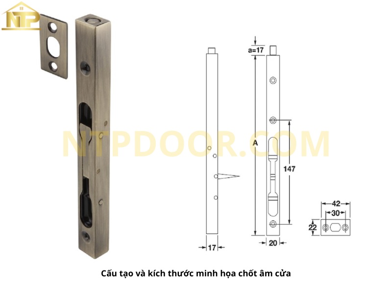 Cấu tạo Chốt âm cửa