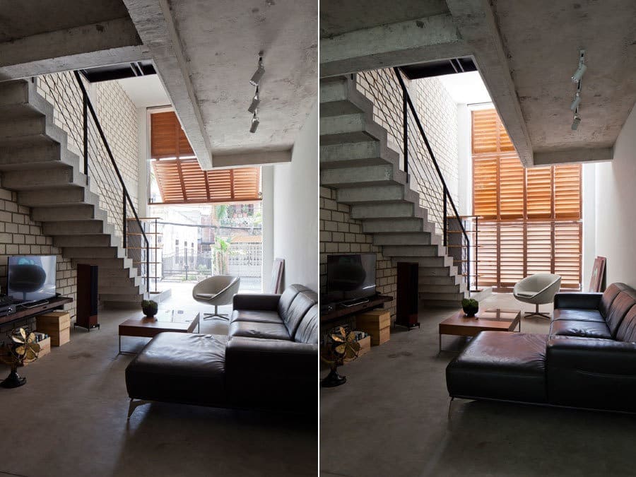 Cửa lấy gió, lưu thông không khí phòng khách