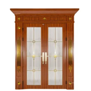 Cửa nhôm vân gỗ 2 cánh kính NTP