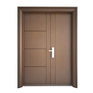 Cửa thép vân gỗ 2 cánh NS3H10 lệch