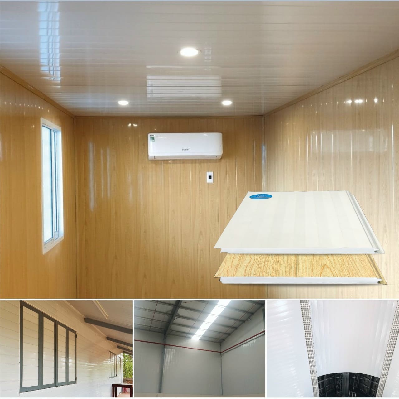 Ứng dụng Panel màu vân gỗ làm nhà lắp ghép