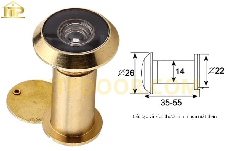 Thông số kỹ thuật mắt thần cửa mạ vàng